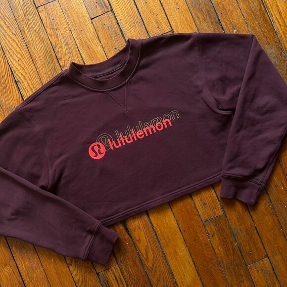 Limited Edition Lululemon All Yours Cropped Lunar New Year Sweatshirt Women Burg - Picture 2 of 6